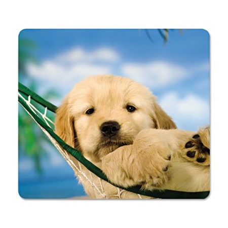 Fellowes Fellowes, Recycled Mouse Pad, Nonskid Base, 9 X 8 X 1/16, Puppy In Hammock 5913901